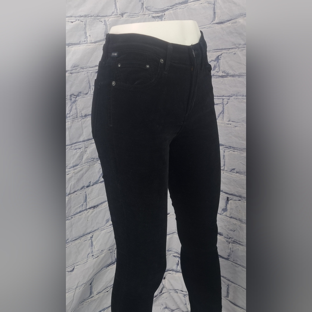 Citizens of Humanity COH Rocket High Rise Skinny Black Velour Corduroy Size 25 - Picture 10 of 16